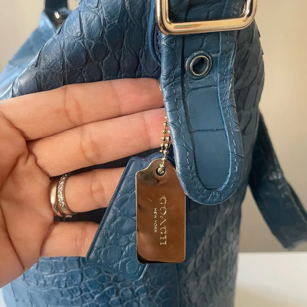 VINTAGE RARE COACH CROC EMBOSSED BUCKET LARGE BAG - Picture 5 of 12